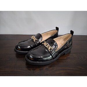 Sam Edelman Black Loafers with Gold Accent